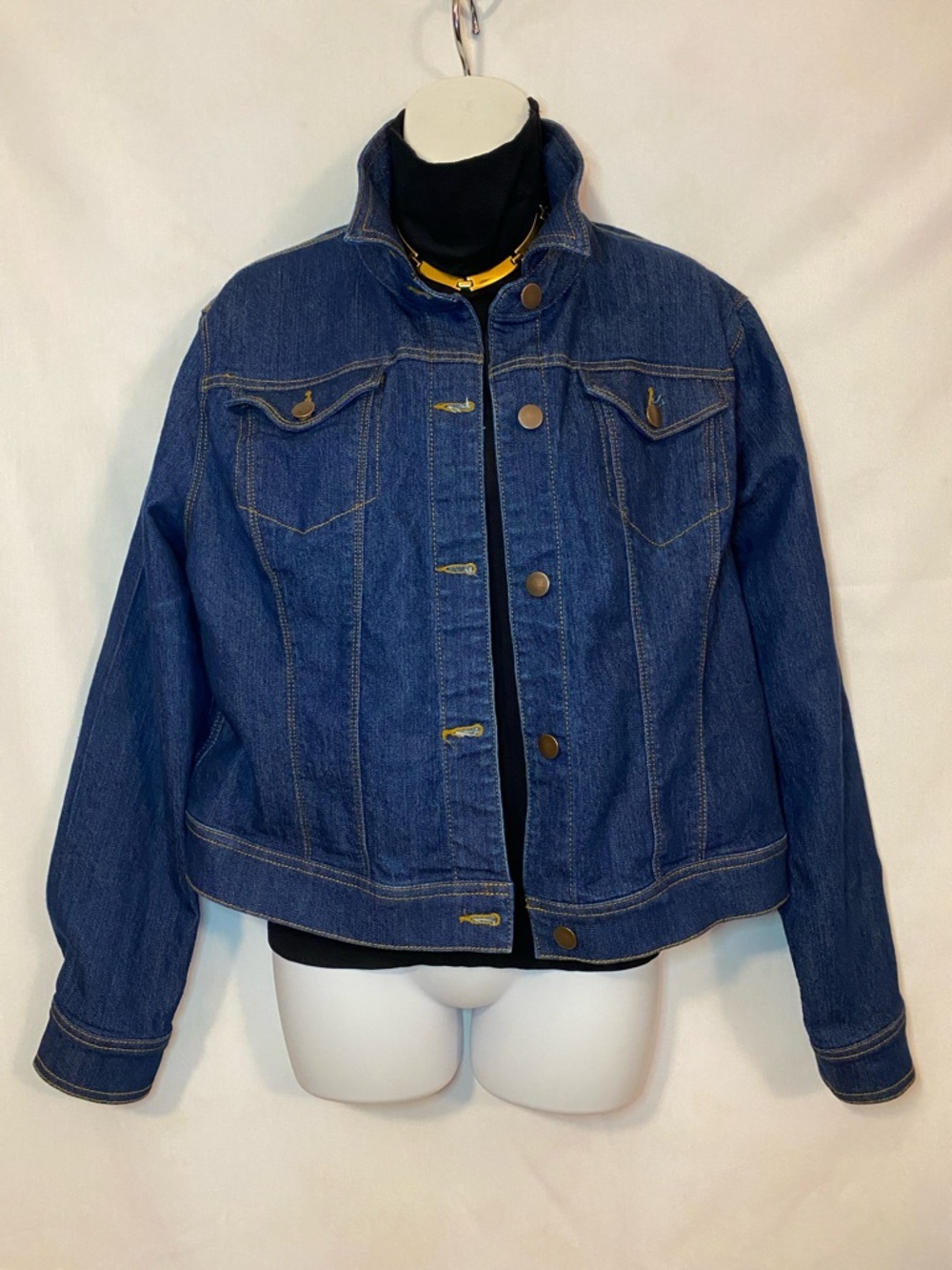 Classic Blue Denim Jacket - Women's Short Trucker Style
